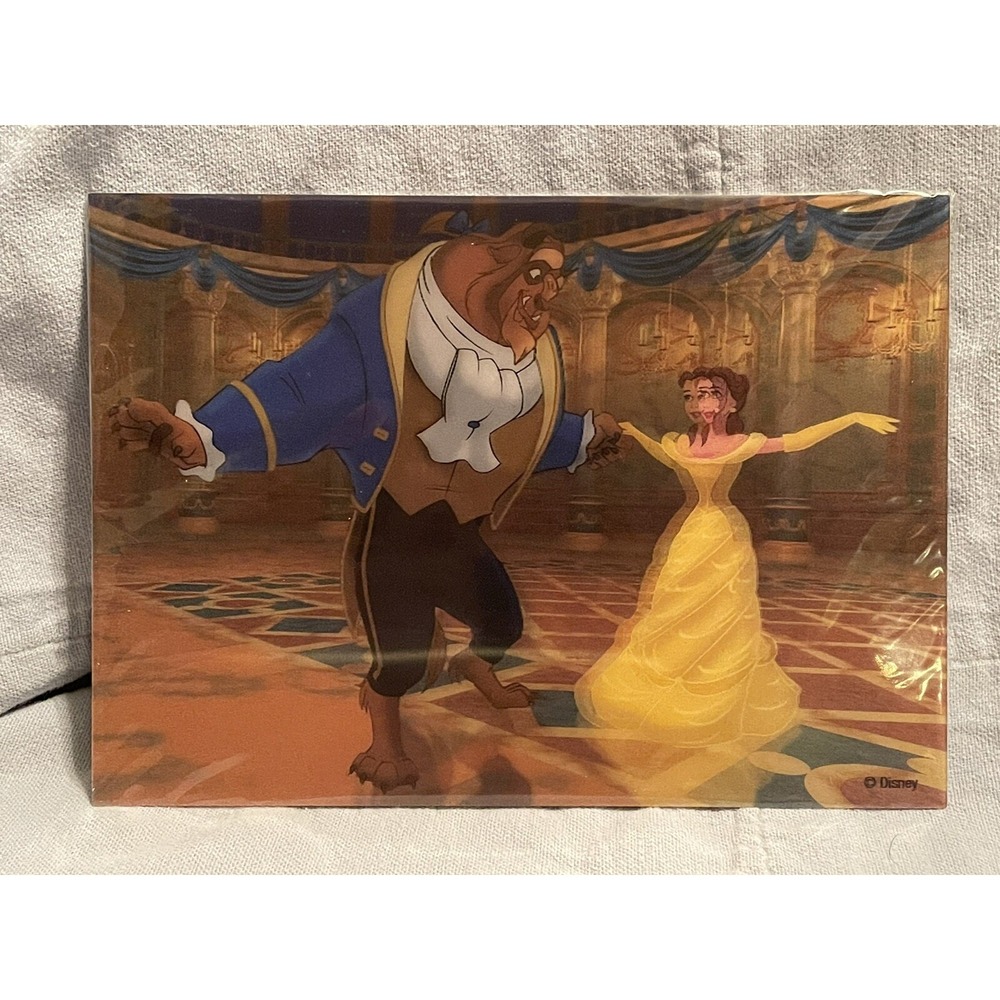 NEW Disney Drop Box Beauty & the Beast 3-D Picture - Belle & Beast Dancing
